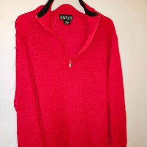 Boys Red 1/4 Zip Sweater Size XL